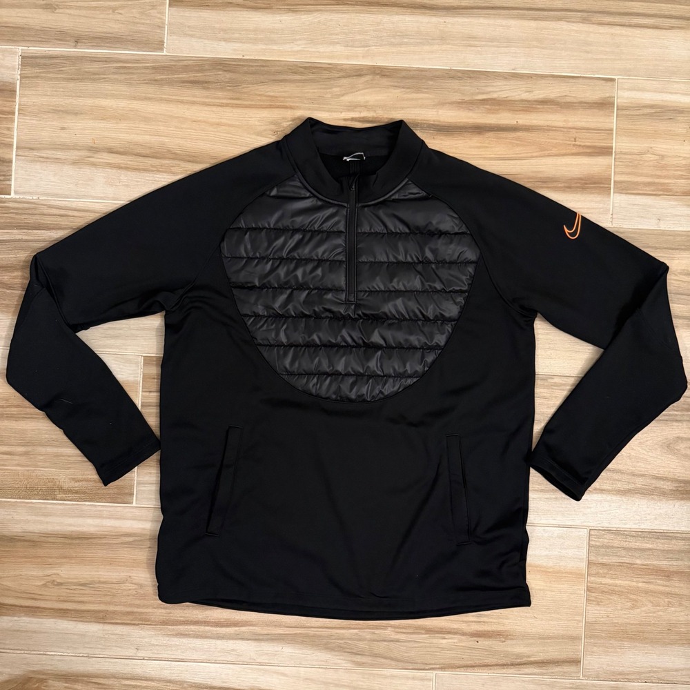 Nike Therma-FIT Academy Winter Warrior Soccer Drill Top Black Orange Mens XL